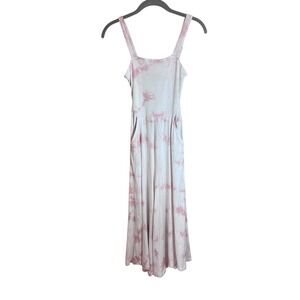 Nordstrom Girls Pink Tie Dye Wide Leg Jumpsuit Open Back Bow Size M 8-10